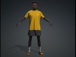 Meet CHIBU - Realistic Standing Black Boy Low-poly  3D Model