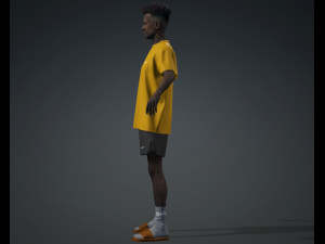 Meet CHIBU - Realistic Standing Black Boy Low-poly 3D 模型