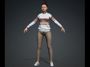 Asian Woman Perfect Base Shape Low-poly 3D Modell