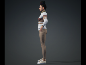 Asian Woman Perfect Base Shape Low-poly 3D Modell
