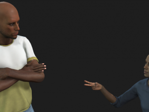 Rigged 3 Pack Man and Women discussion Collection Low-poly 3D-Modell