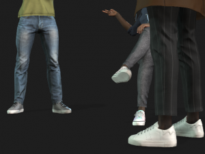 Rigged 3 Pack Man and Women discussion Collection Low-poly 3D-Modell