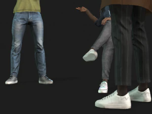 Rigged 3 Pack Man and Women discussion Collection Low-poly 3D Model