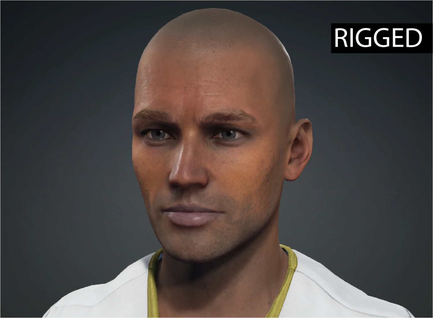 Meet Valence - Average Age Rigged Black Man Standing 3D Model .c4d .max .obj .3ds .fbx .stl .blend 
