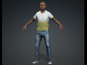 Meet Valence - Average Age Rigged Black Man Standing 3D Model