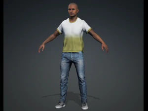 Meet Valence - Average Age Rigged Black Man Standing 3D Model
