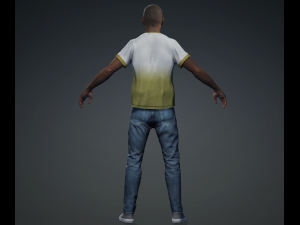 Meet Valence - Average Age Rigged Black Man Standing 3D Model