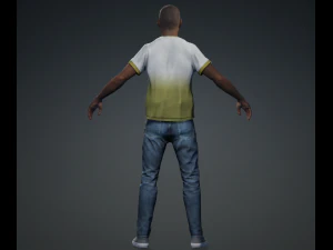 Meet Valence - Average Age Rigged Black Man Standing 3D Model
