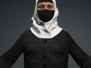 MIRIAM - Standing Traditional Rigged Muslim Woman Low-poly 3D Model