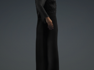 MIRIAM - Standing Traditional Rigged Muslim Woman Low-poly 3D Model