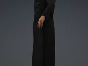 MIRIAM - Standing Traditional Rigged Muslim Woman Low-poly 3D Model