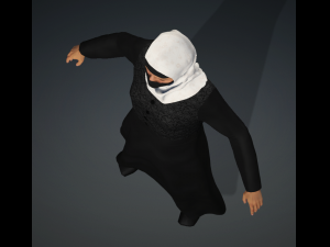MIRIAM - Standing Traditional Rigged Muslim Woman Low-poly 3D Model