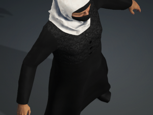 MIRIAM - Standing Traditional Rigged Muslim Woman Low-poly 3D Model