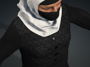 MIRIAM - Standing Traditional Rigged Muslim Woman Low-poly 3D Model