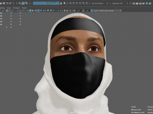 MIRIAM - Standing Traditional Rigged Muslim Woman Low-poly 3D Model