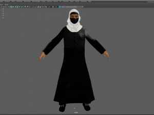 MIRIAM - Standing Traditional Rigged Muslim Woman Low-poly 3D Model