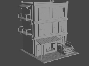 three-storey house 3D 모델