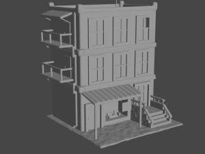 three-storey house 3D Model