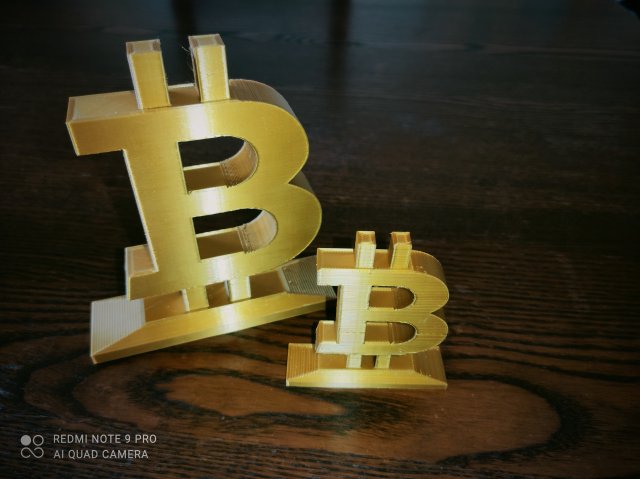 bitcoin on stand 3D Print Model .c4d .max .obj .3ds .fbx .stl .blend 