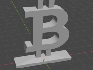 スタンド上のビットコイン 3Dプリントモデル