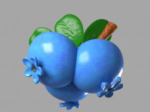 blue olive fruit 3D Model