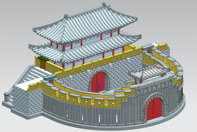 Paldalmun gate Model 3D .c4d .max .obj .3ds .fbx .stl .blend 