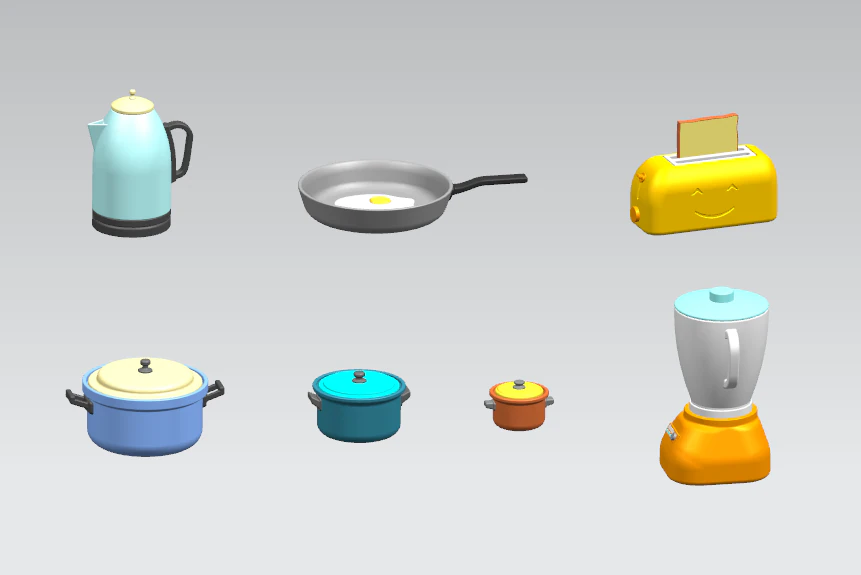 kitchen appliances 3D Model .c4d .max .obj .3ds .fbx .stl .blend