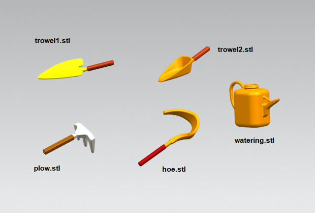 gardening tools 3D Model .c4d .max .obj .3ds .fbx .stl .blend 
