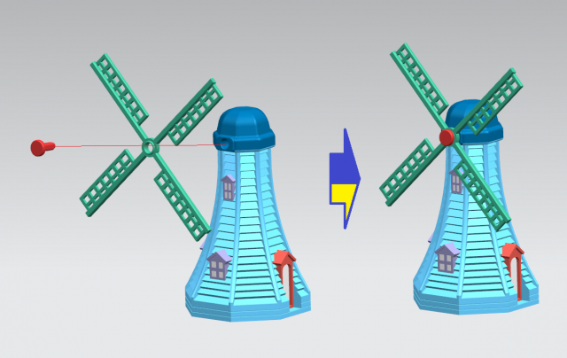 windmill Model 3D .c4d .max .obj .3ds .fbx .stl .blend 