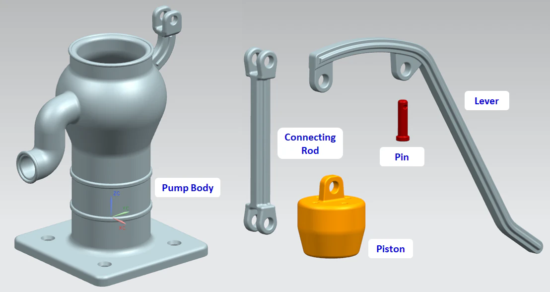 water pump 3D Model .c4d .max .obj .3ds .fbx .stl .blend 