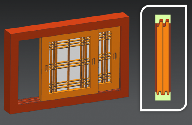 sliding window Modelo 3D .c4d .max .obj .3ds .fbx .stl .blend 