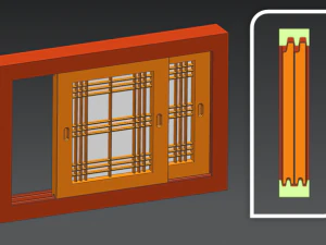 sliding window 3D Model