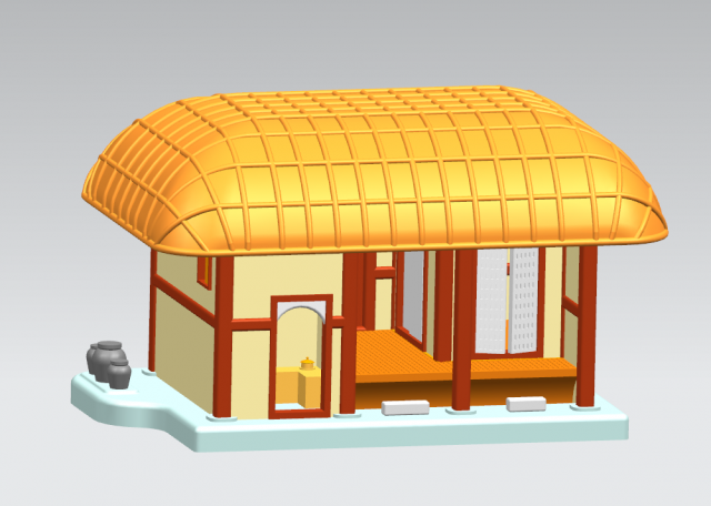 traditional thatched house 3D 模型 .c4d .max .obj .3ds .fbx .stl .blend 
