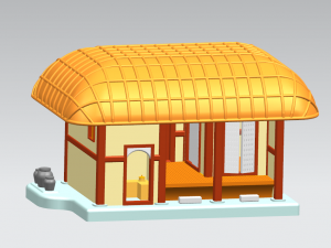 traditional thatched house 3D 模型