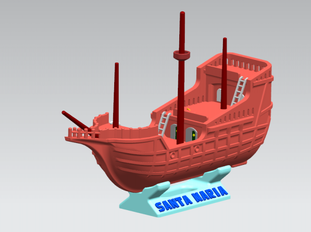 sailboat - santa maria 3D Model .c4d .max .obj .3ds .fbx .stl .blend 
