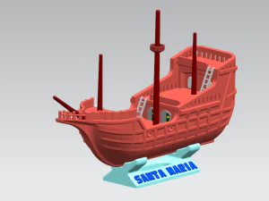 barca a vela - santa maria Modello 3D