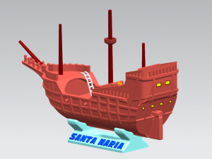 sailboat - santa maria 3D Model