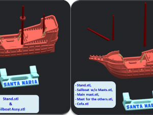 sailboat - santa maria 3D Model