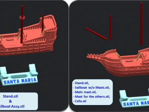 sailboat - santa maria 3D Model