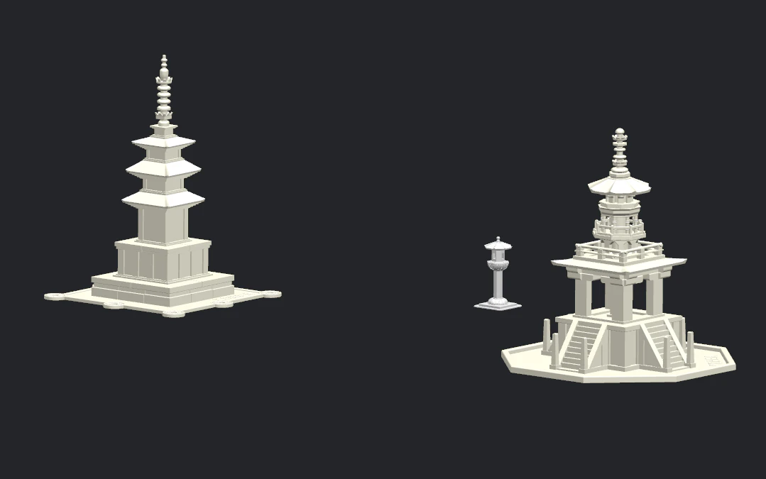 stone pagoda at bulguksa temple 3D Model .c4d .max .obj .3ds .fbx .stl .blend