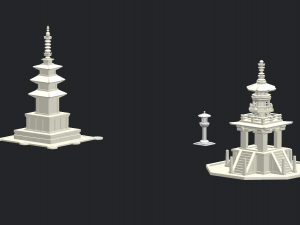 stone pagoda at bulguksa temple 3D Model
