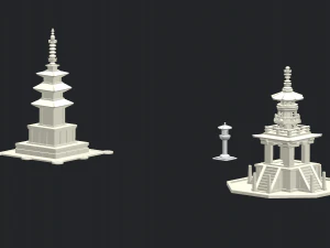 pagode en pierre au temple bulguksa Modèle 3D