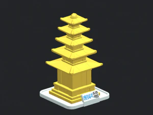 stone pagoda at jeongnimsa temple 3D Model