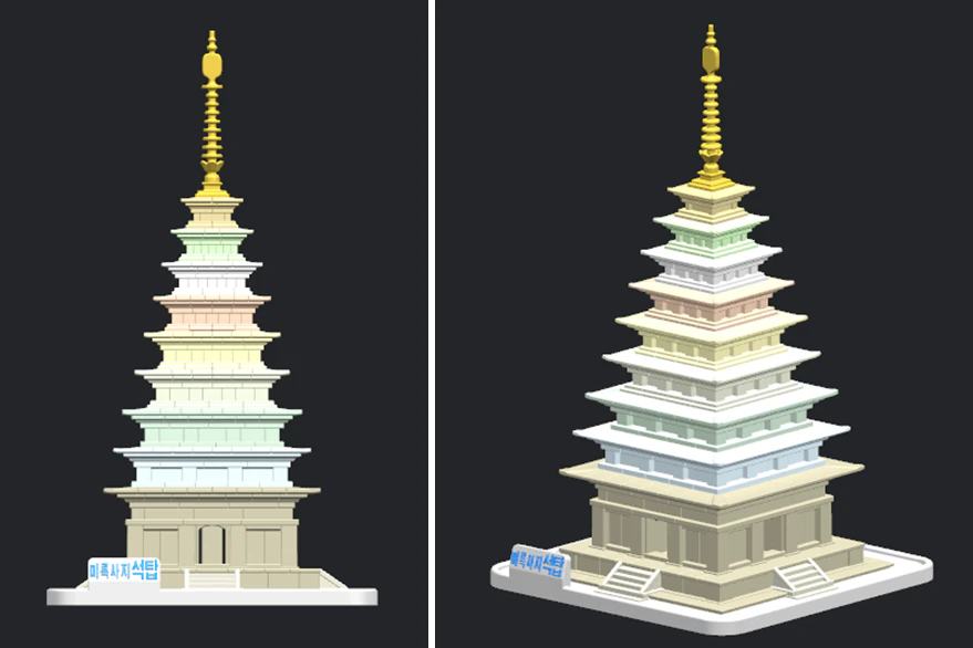stone pagoda at mireuksa temple site 3D Model .c4d .max .obj .3ds .fbx .stl .blend 