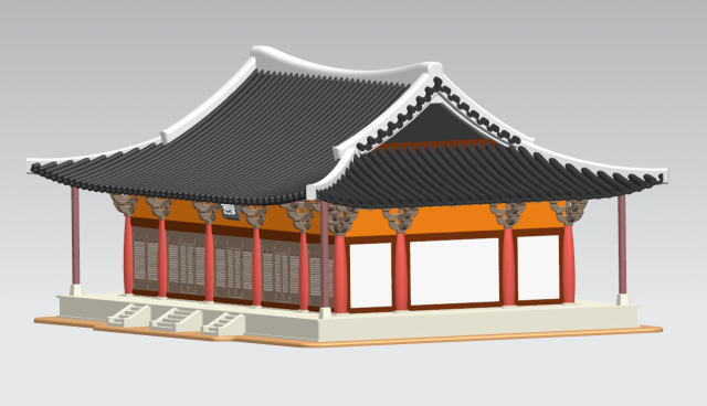 muryangsujeon hall of buseoksa temple 3D 模型 .c4d .max .obj .3ds .fbx .stl .blend 