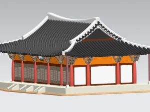 sala muryangsujeon del tempio buseoksa Modello 3D