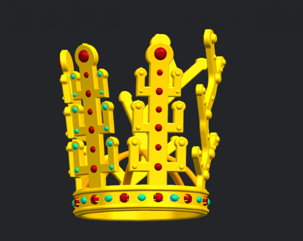 gold crown 3D Model .c4d .max .obj .3ds .fbx .stl .blend 
