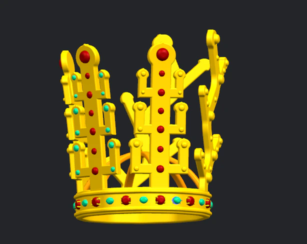 gold crown 3D Model .c4d .max .obj .3ds .fbx .stl .blend 