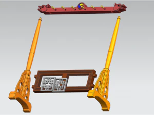 writing brush rack 3D Model