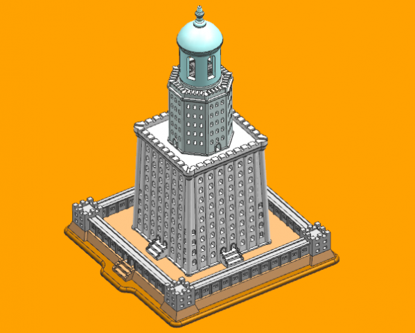 Lighthouse of Alexandria Modello 3D .c4d .max .obj .3ds .fbx .stl .blend 